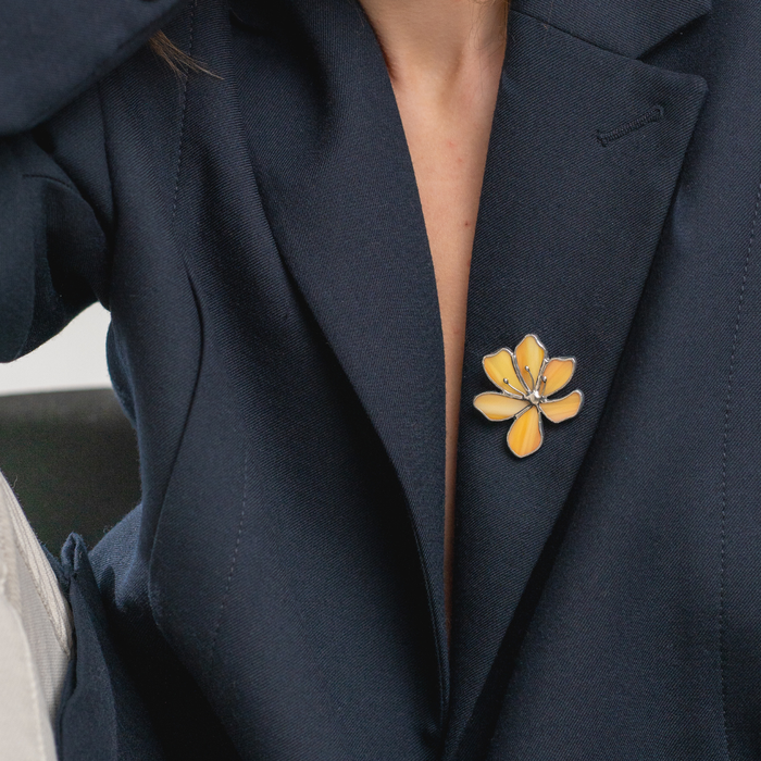 Брошь Цветок желтый