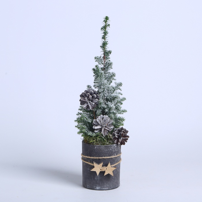 Елка в кашпо заснеженая