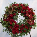 Жалобний вінок у бордових тонах "Коло скорботи"