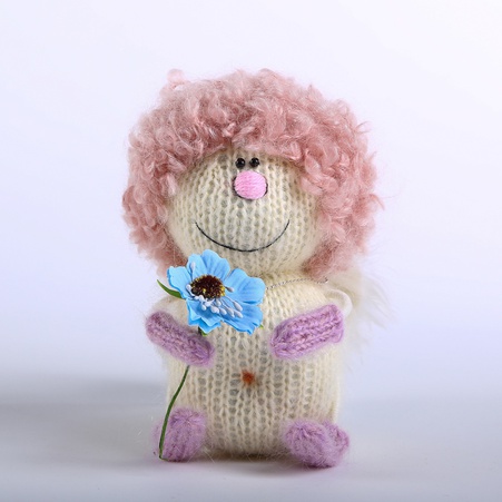 Мягкая игрушка "Ангел с розовыми волосами"