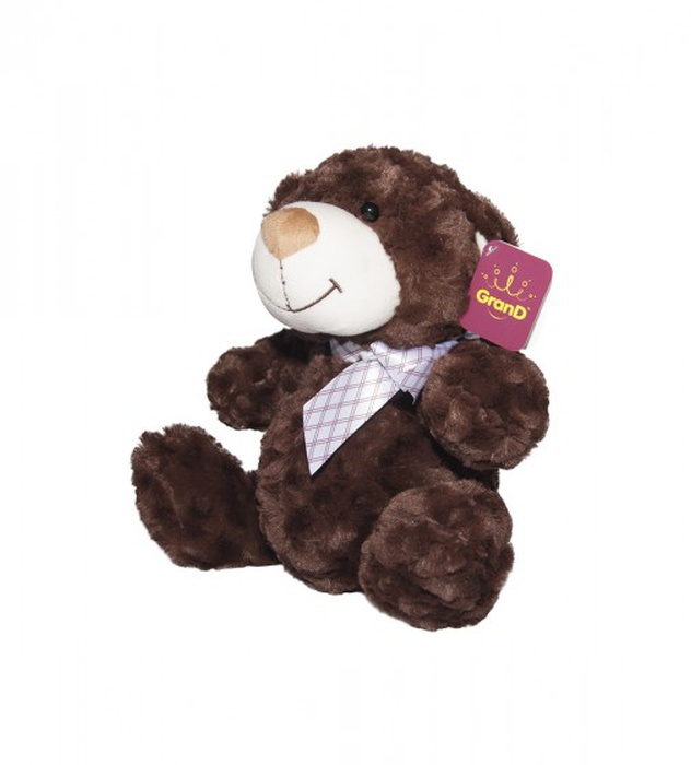 Мягкая игрушка Медведь коричневый с бантом