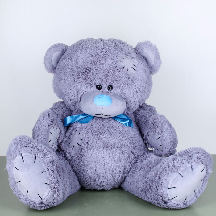 Мягкая игрушка Медведь серый с латками, 100 см