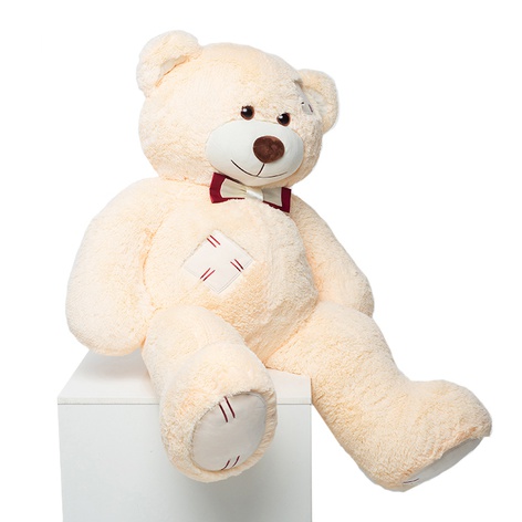 Мягкая игрушка Медведь бежевый с латками, XL