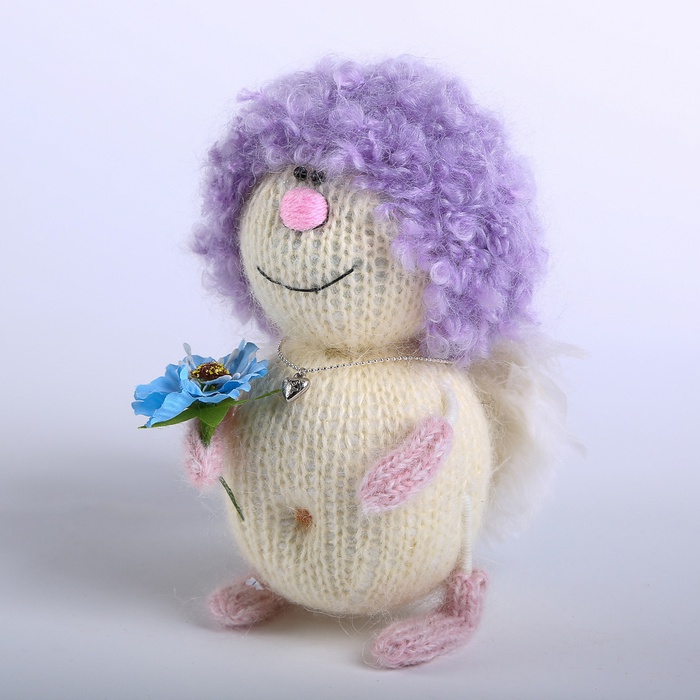 Мягкая игрушка "Ангел с фиолетовыми волосами"