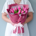 Букет 15 розовых тюльпанов