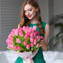 Букет 51 рожевий тюльпан