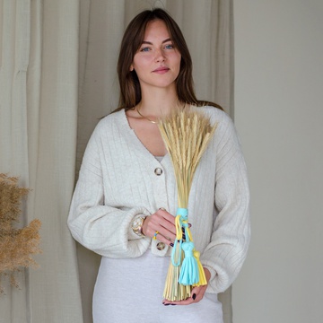 Букет з пшениці та макраме