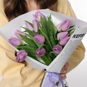 Букет 15 ніжно-фіолетових тюльпанів