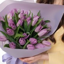 Букет 21 ніжно-фіолетовий тюльпан
