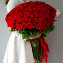 Букет 101 красная роза Мери Ми, 70 см
