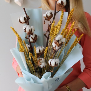 Букет из сухоцветов "Хлопок и пшеница"