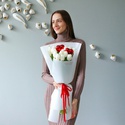 Букет 21 белый тюльпан "С любовью"