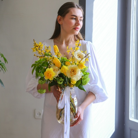 Цветы в вазе "Солнечный букет"