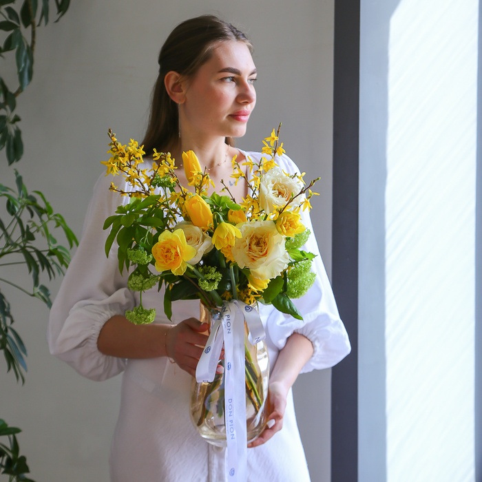 Квіти у вазі "Сонячний букет"