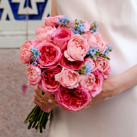 Букет невесты из пионовидных роз "Розовое волшебство"