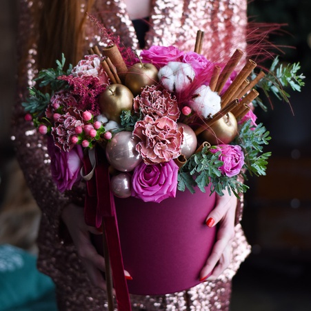 Квіти в коробці "Теплий вечір"