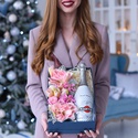 Подарочный набор с цветами и игристым вином "Изысканный вкус"