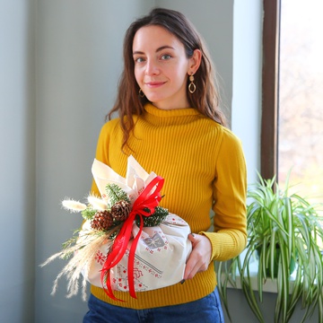 Подарочный набор "Торт сливочный в новогодней салфетке"