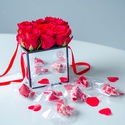 Подарочный набор с розой и печеньем "Сладкий красный"