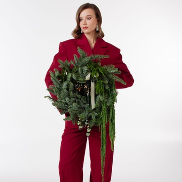 Новорічний вінок із хвої "Лісова поляна"