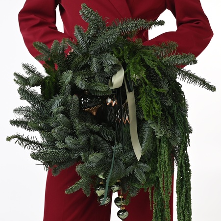 Новогодний венок из хвои "Лесная поляна"