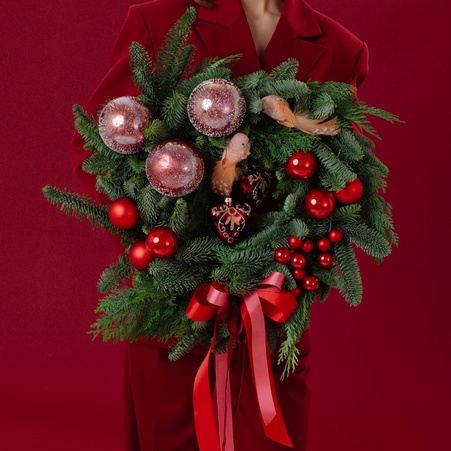 Композиція новорічний вінок "Різдво"