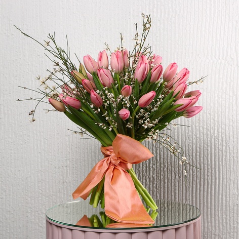 Букет 51 розовый тюльпан