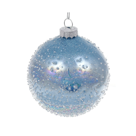 Новорічна куля на ялинку з бісером голуба